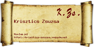 Krisztics Zsuzsa névjegykártya